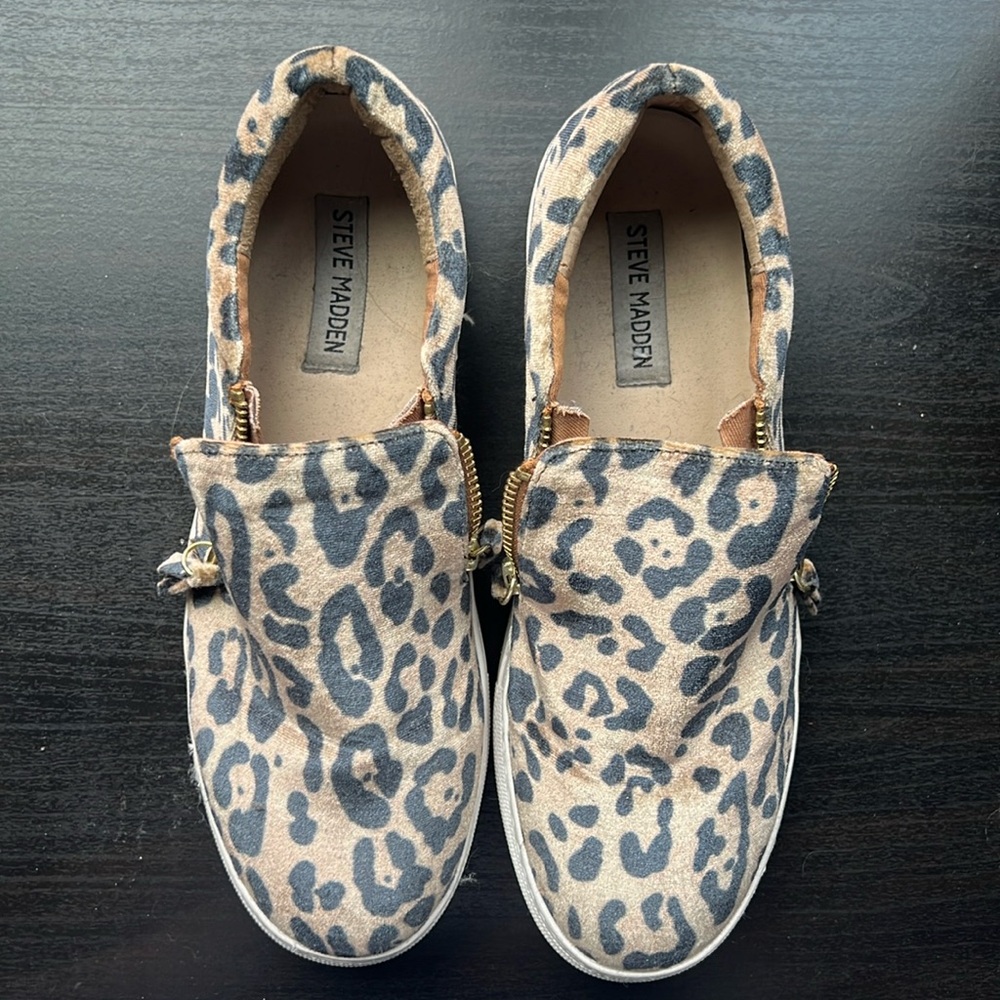Steve Madden Leopard Print Zip Shoes